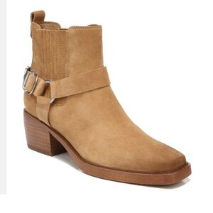 Sam Edelman New Bellamie Bootie Boots Suede Leather Original Box Tan Camel 6.5